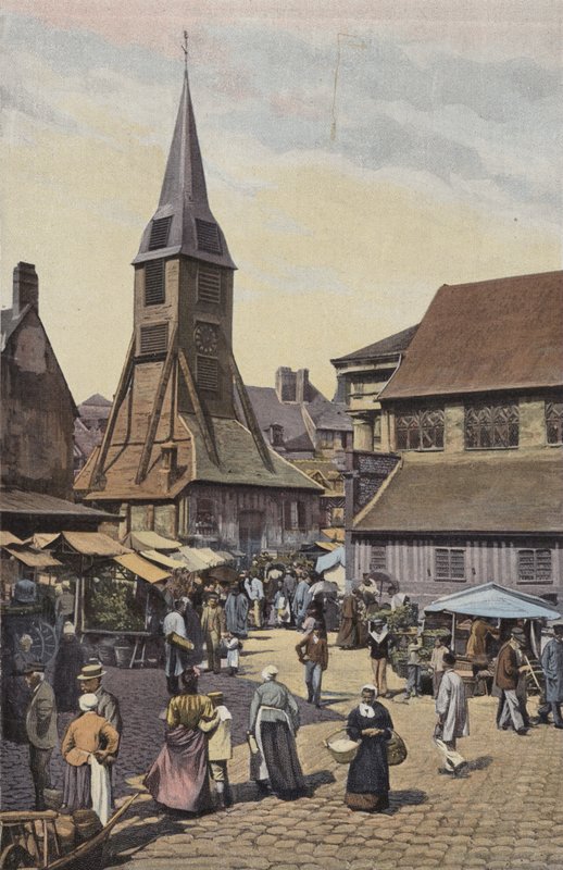 Honfleur, La piazza del Mercato e la Chiesa di Santa Caterina da French Photographer