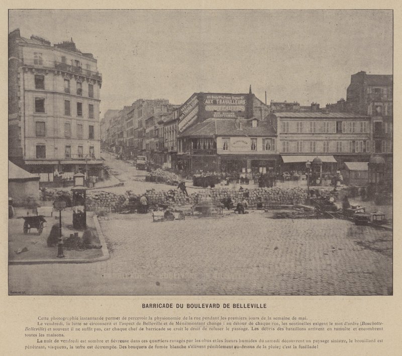 La Comune di Parigi, Barricata del Boulevard de Belleville da French Photographer