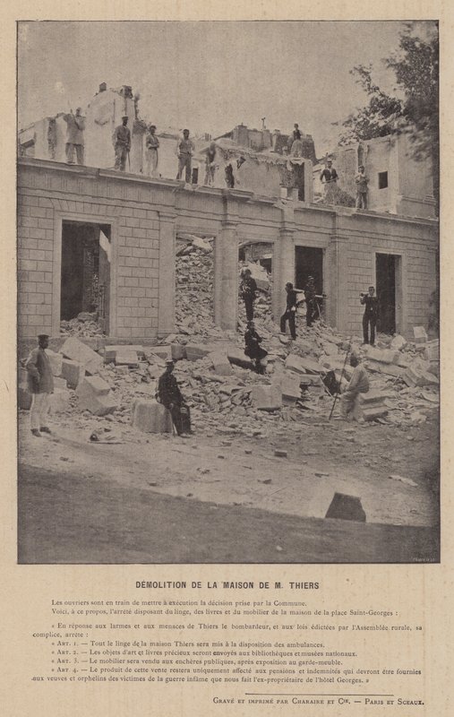 La Comune di Parigi, Demolizione della Casa di M Thiers da French Photographer