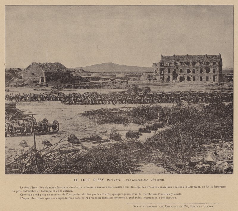 La Comune di Parigi, Il Forte di Issy, Marzo 1871, Vista panoramica, Lato ovest da French Photographer