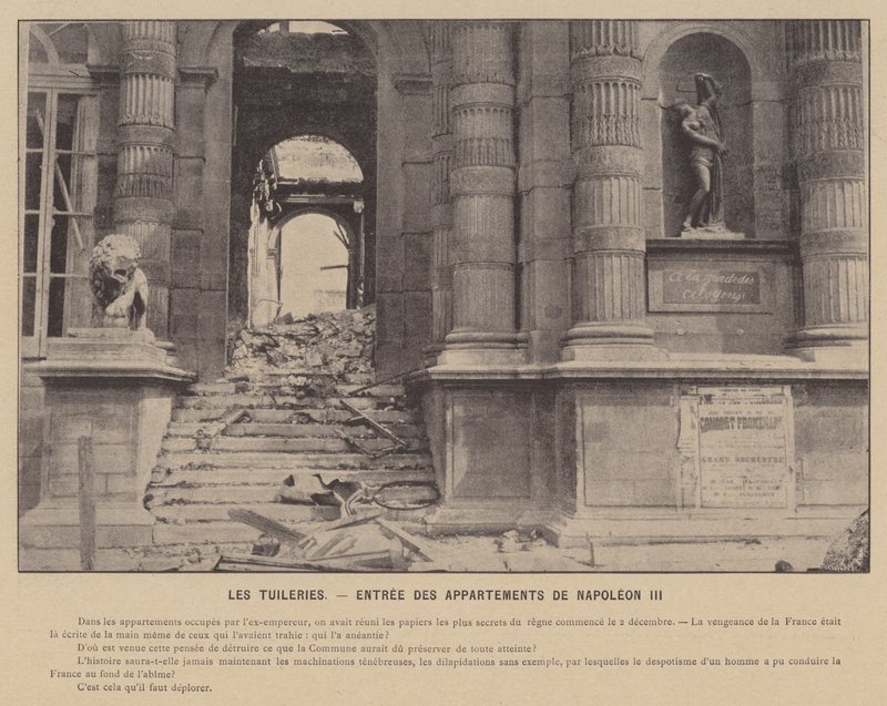 La Comune di Parigi, Le Tuileries, Ingresso degli Appartamenti di Napoleone III da French Photographer