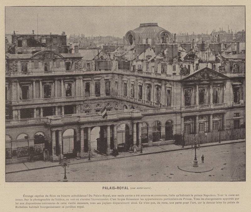 La Comune di Parigi, Palais-Royal, vista esterna da French Photographer