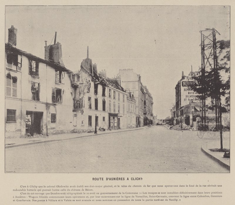 La Comune di Parigi, Strada di Asnieres a Clichy da French Photographer