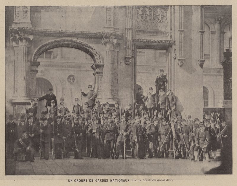 La Comune di Parigi, Un Gruppo di Guardie Nazionali, cortile della Scuola di Belle Arti da French Photographer