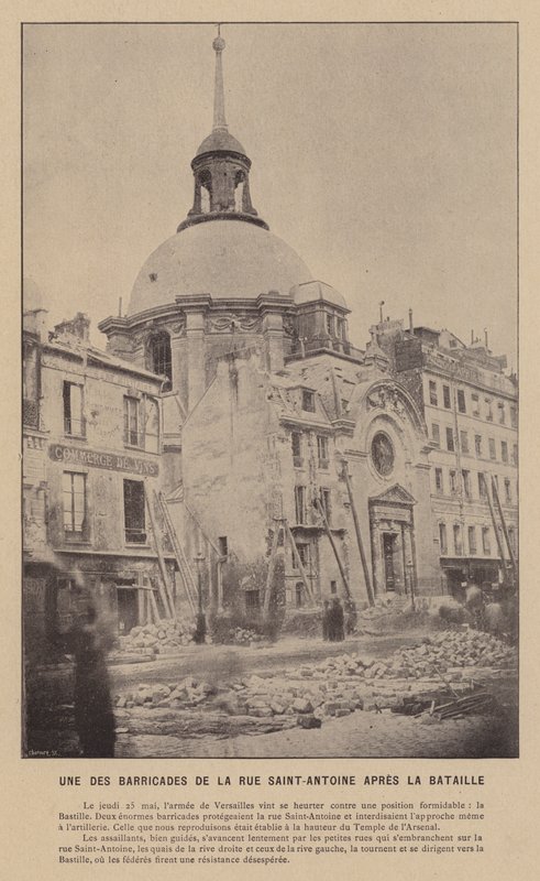La Comune di Parigi, Una delle Barricate di Rue Saint-Antoine Dopo la Battaglia da French Photographer