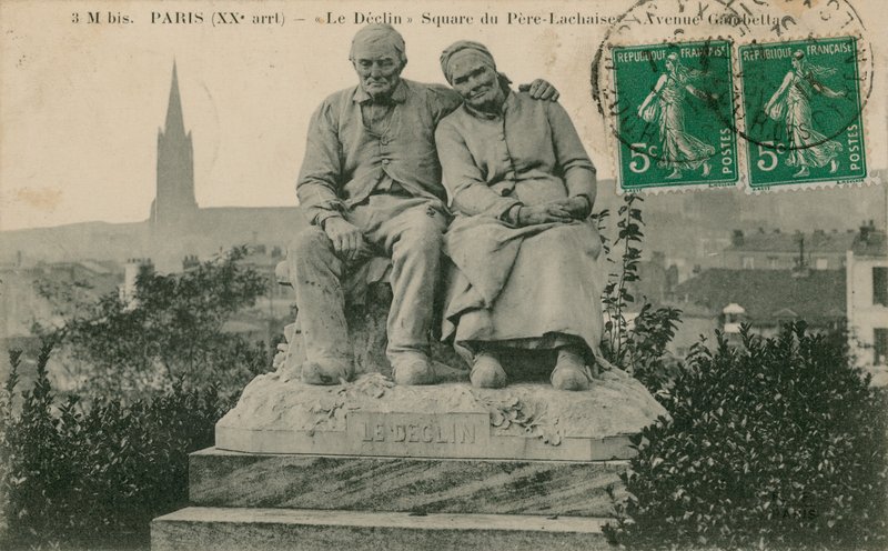 Le Declin (Il Declino), statua nel Square du Pere Lachaise, Parigi, di Clement Leopold Steiner da French Photographer