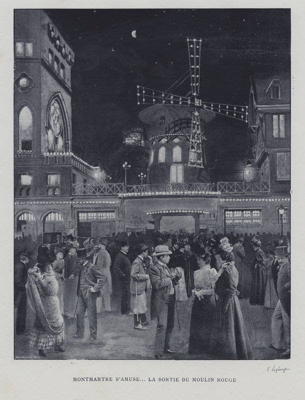 Fuori dal Moulin Rouge, Montmartre, Parigi da French Photographer