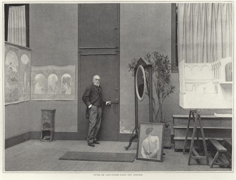 Pierre Puvis de Chavannes nel suo atelier da French Photographer