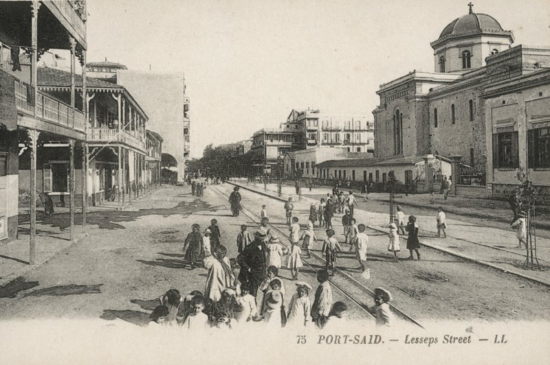 Port-Said, Egitto: Via Lesseps da French Photographer