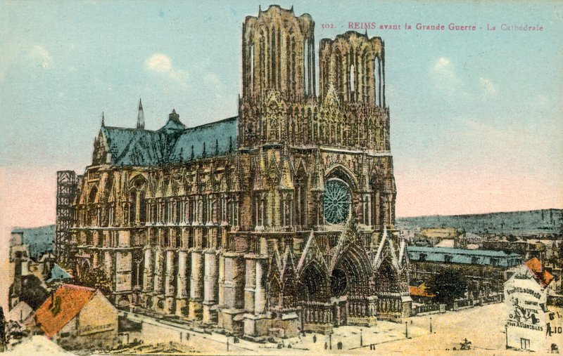 Reims, Cattedrale, prima della Prima Guerra Mondiale da French Photographer