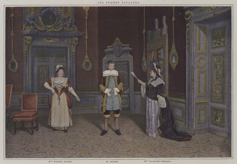 Scena da una produzione di Les Femmes Savantes, di Molière da French Photographer