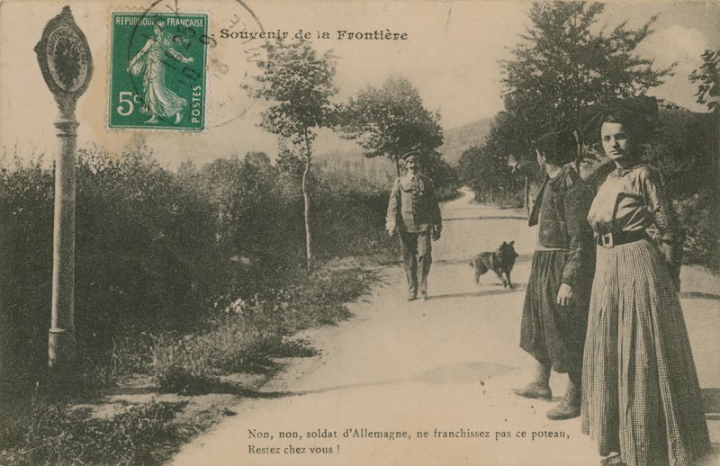 Souvenir del confine franco-tedesco. Cartolina inviata nel 1913. da French Photographer