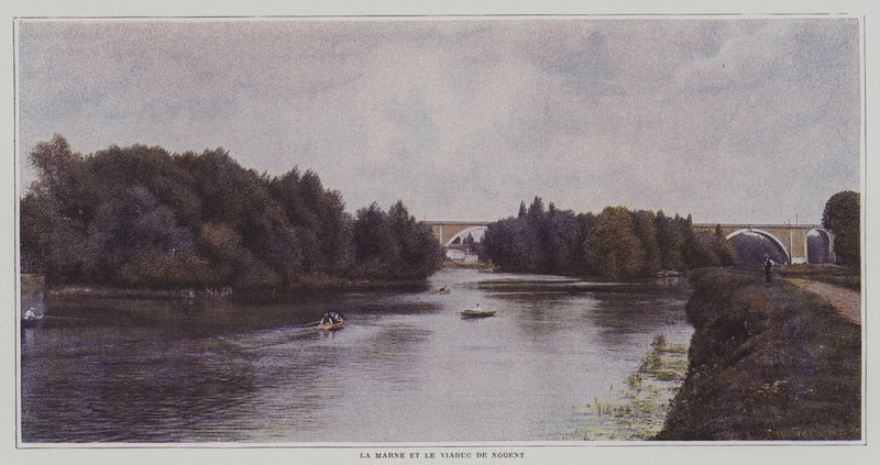 Il fiume Marna e il viadotto di Nogent, Francia da French Photographer