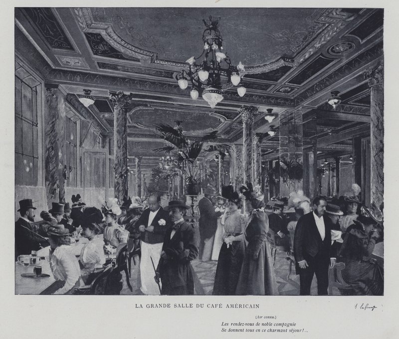 La grande sala del Café Americain, Parigi da French Photographer