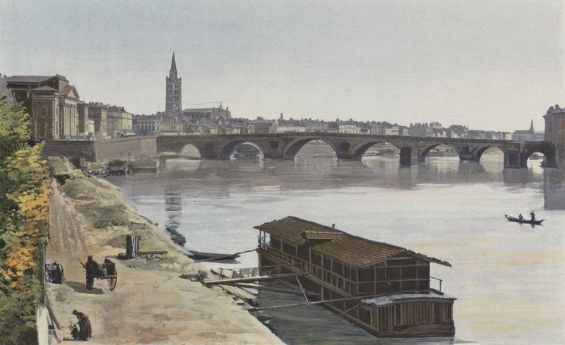 Tolosa, Pont-Neuf e Chiesa di Nostra Signora della Dalbade, Vista a valle, presa sulla riva destra della Garonna da French Photographer
