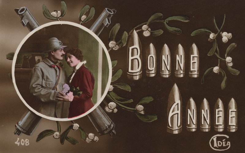 Cartolina di Capodanno francese della Prima Guerra Mondiale da French Photographer