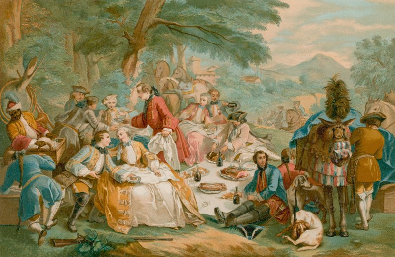 Una festa di caccia a pranzo da French School