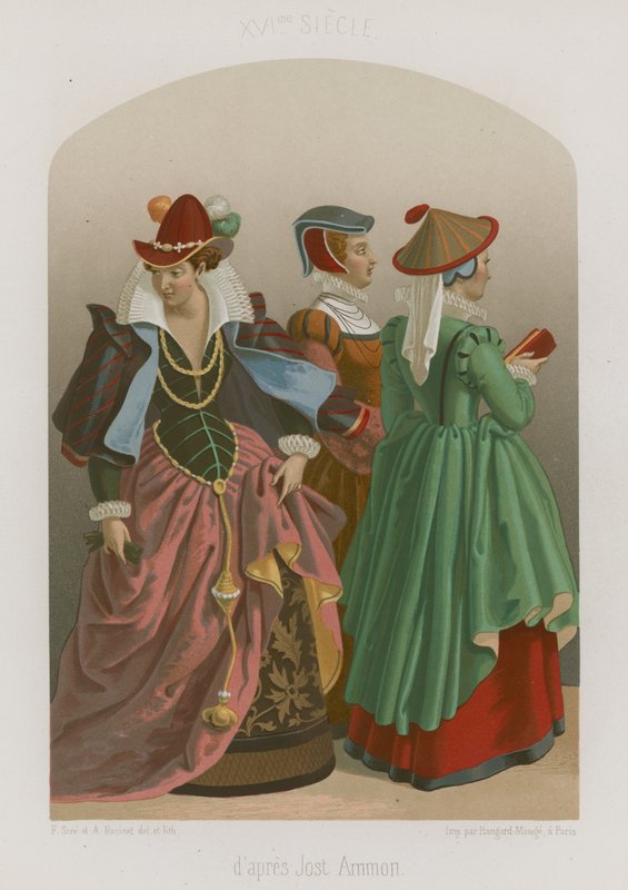 Un gruppo di donne ben vestite da French School
