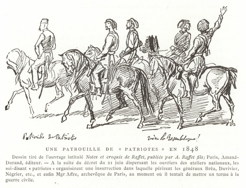 Una pattuglia di patrioti, Francia, 1848 da French School