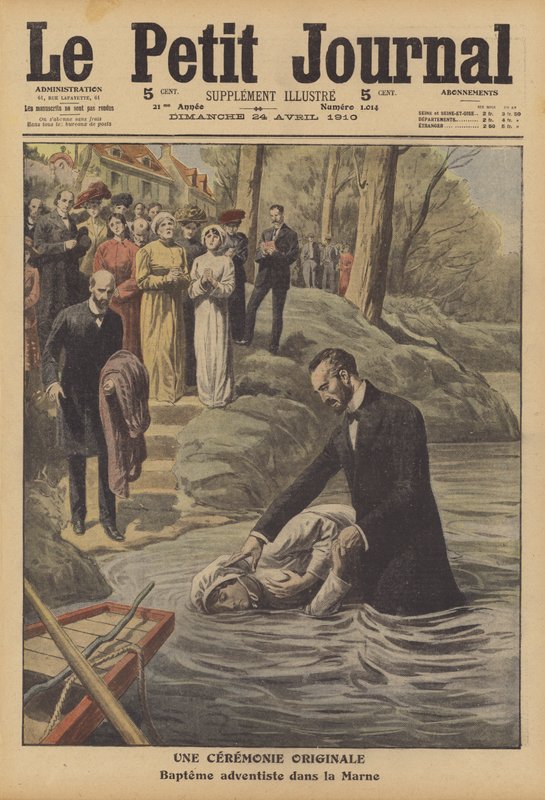 Battesimo avventista nel fiume Marna da French School
