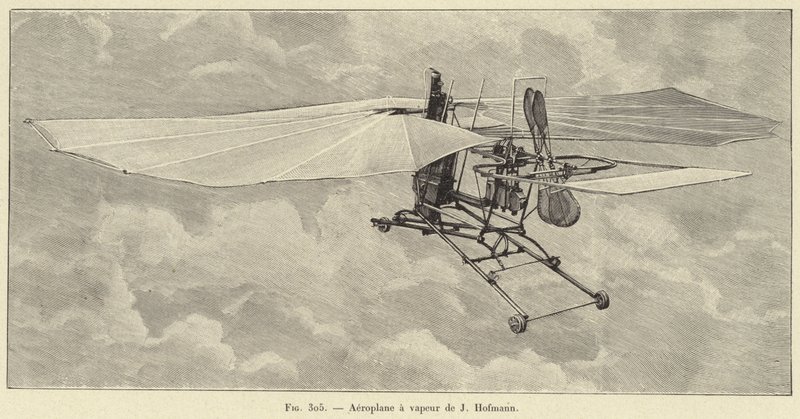 Aeroplano a vapore di J Hofmann da French School