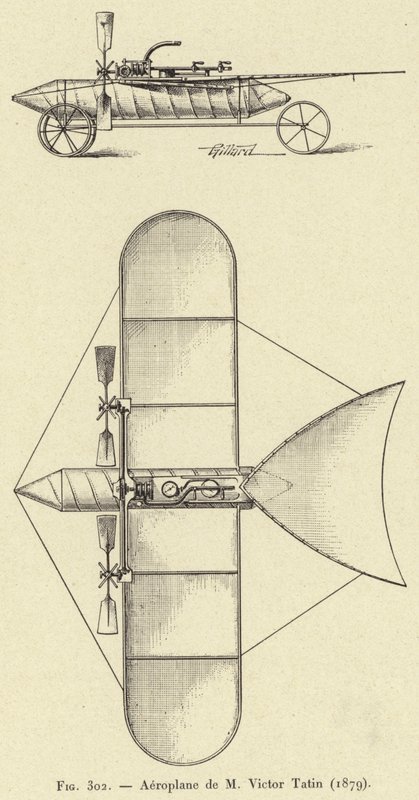 Aeroplano di M Victor Tatin (1879) da French School