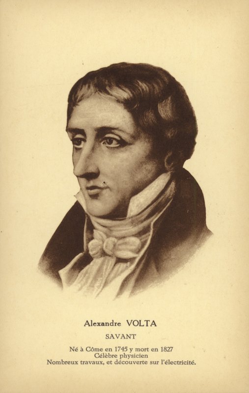 Alessandro Volta (1745-1827), fisico italiano (litografia) da French School