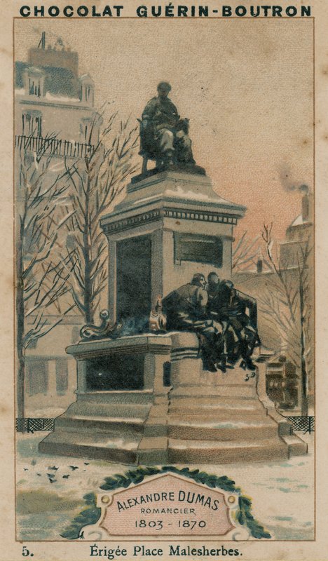 Alexandre Dumas, Romanziere, 1803-1870, eretta Place Malesherbes da French School