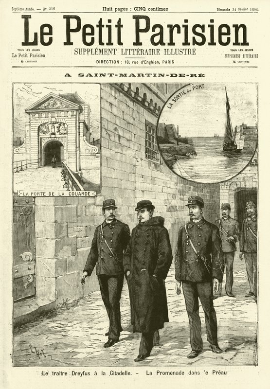 Alfred Dreyfus in prigione a Saint-Martin-de-Ré, Francia da French School
