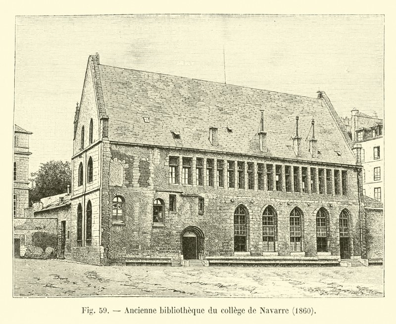 Antica biblioteca del collegio di Navarre, 1860 da French School