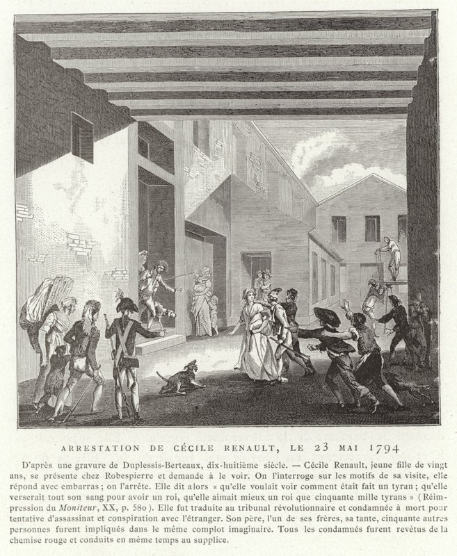 Arresto di Cecile Renault, Parigi, 23 maggio 1794 da French School