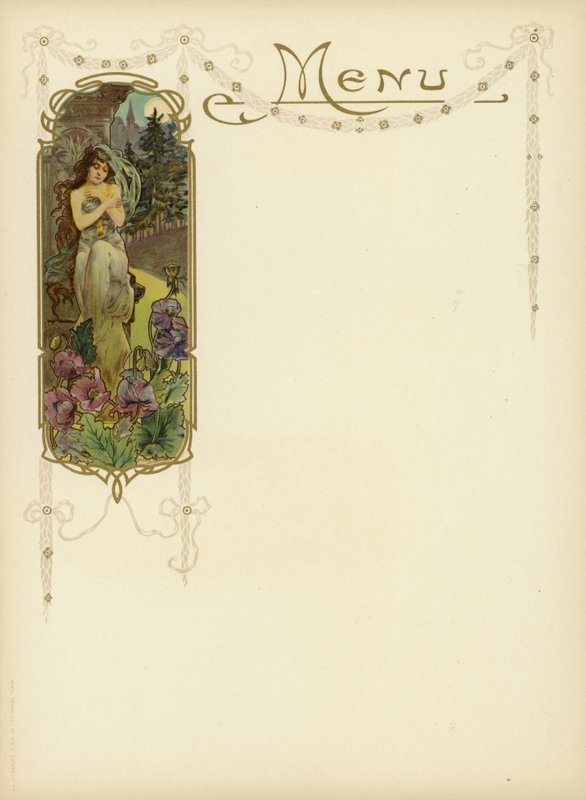 Design Art Nouveau per un menu da French School