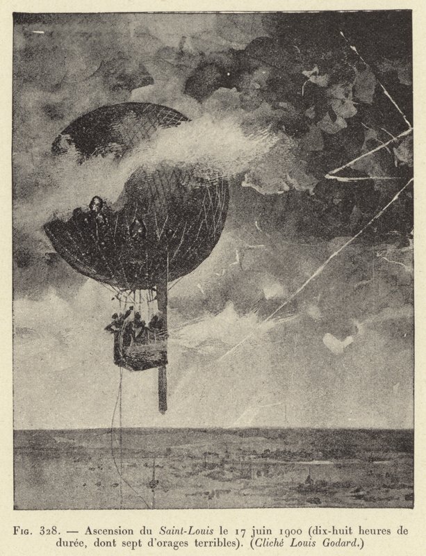Ascensione del Saint-Louis il 17 giugno 1900 (diciotto ore di durata, di cui sette di terribili tempeste) da French School