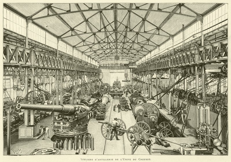 Officine di artiglieria della fabbrica di Creusot da French School