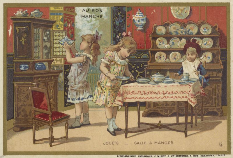 Carte Au Bon Marché con giochi per bambini da French School