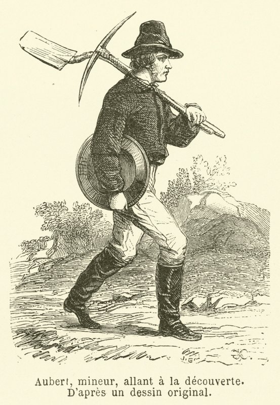Aubert, minatore, in esplorazione da French School