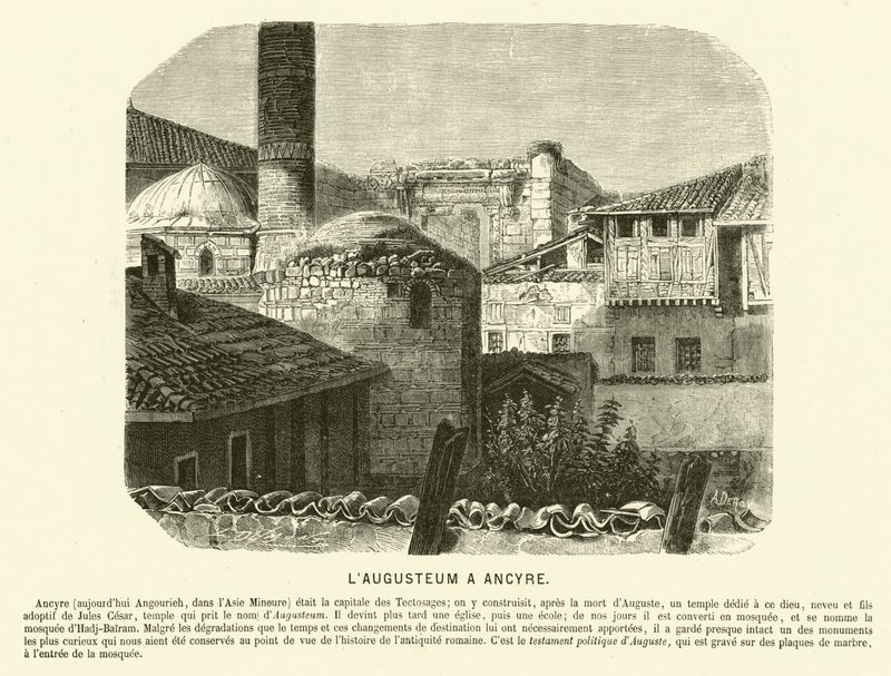 Augusteum, Tempio di Augusto e Roma, Ankara, Turchia (incisione) da French School