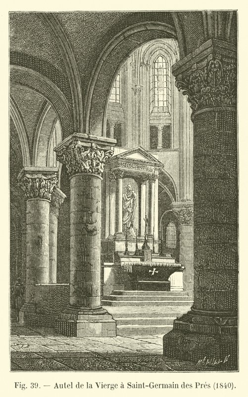 Altare della Vergine a Saint-Germain des Prés, 1840 da French School