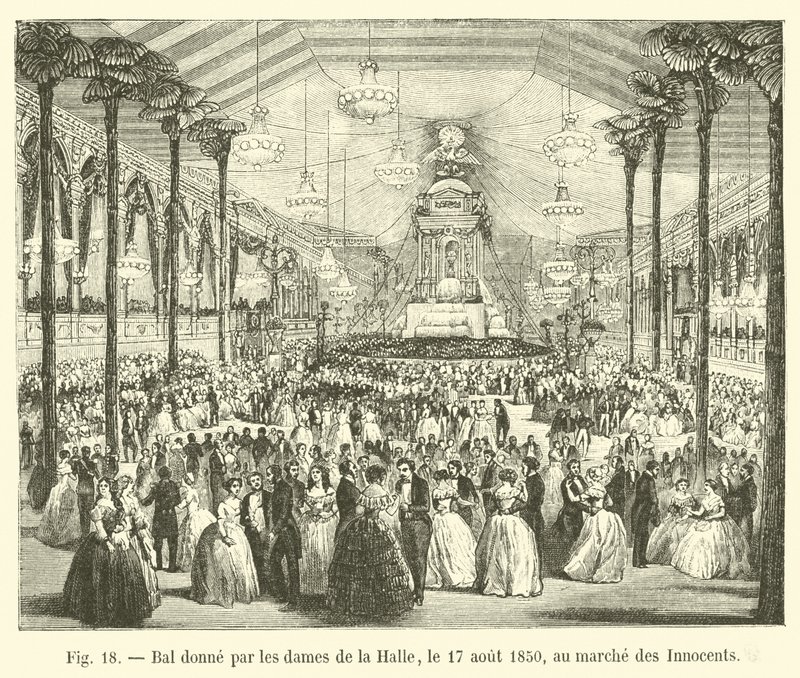 Ballo dato dalle dame della Halle, il 17 agosto 1850, al mercato degli Innocenti da French School