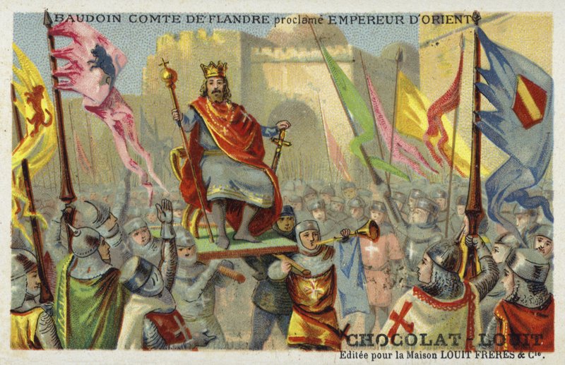 Baldovino IX, Conte delle Fiandre, proclamato Imperatore di Costantinopoli, 1204 da French School