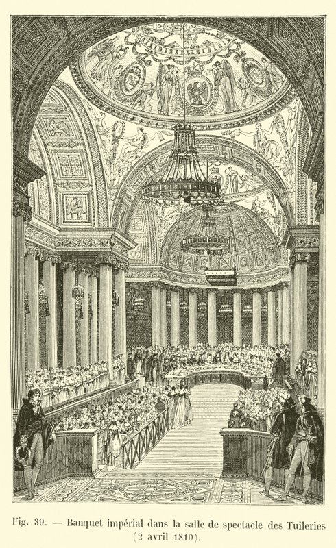 Banchetto imperiale nella sala degli spettacoli delle Tuileries, 2 aprile 1810 da French School