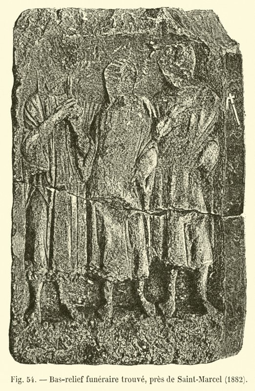 Bassorilievo funerario trovato, vicino a Saint-Marcel, 1882 da French School