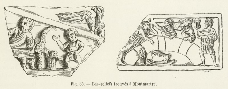 Bassorilievi trovati a Montmartre da French School