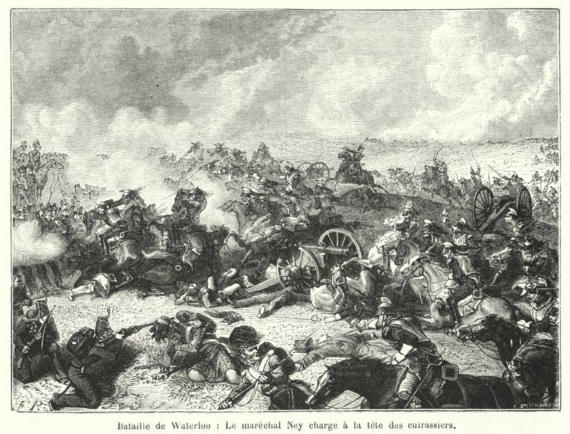 Battaglia di Waterloo, Il maresciallo Ney carica alla testa dei corazzieri da French School