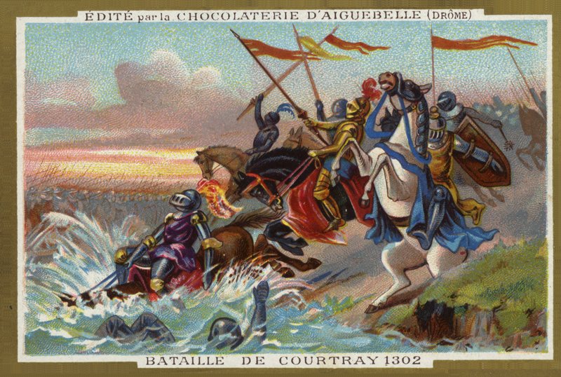 Battaglia di Courtrai nel 1302 da French School