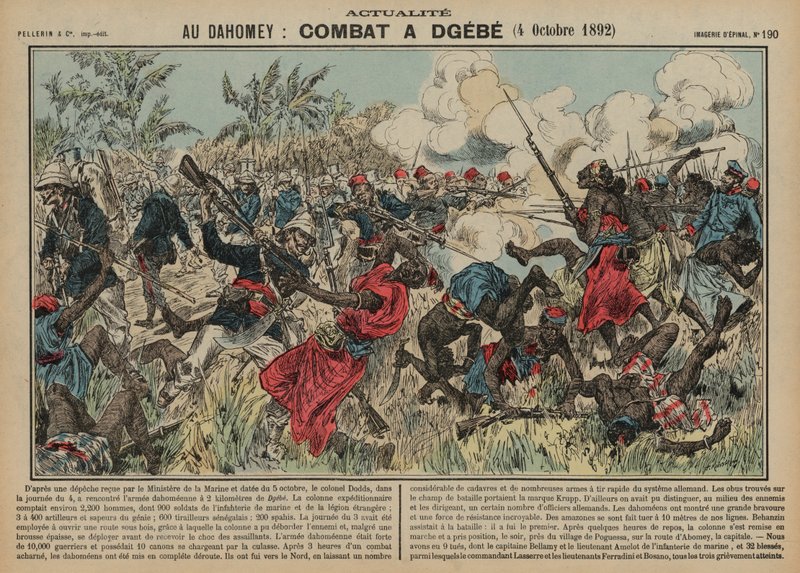 Battaglia di Dgebe, Dahomey, Seconda guerra franco-dahomeana, 4 ottobre 1892 da French School