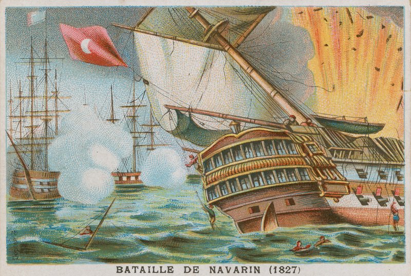 Battaglia di Navarino, 1827 da French School
