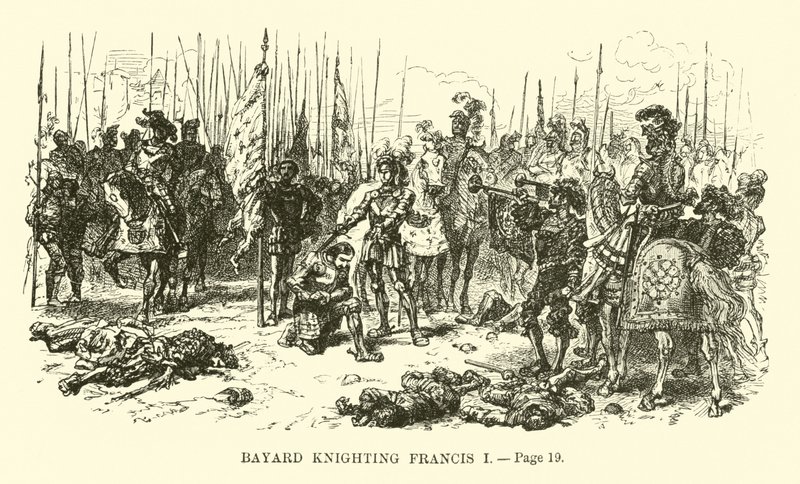 Bayard nomina cavaliere Francesco I da French School