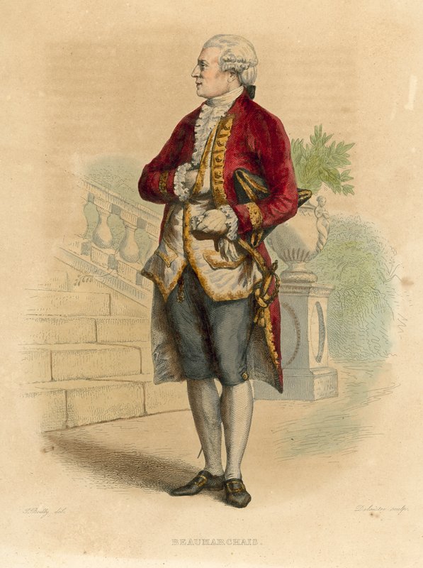 Beaumarchais (incisione colorata) da French School