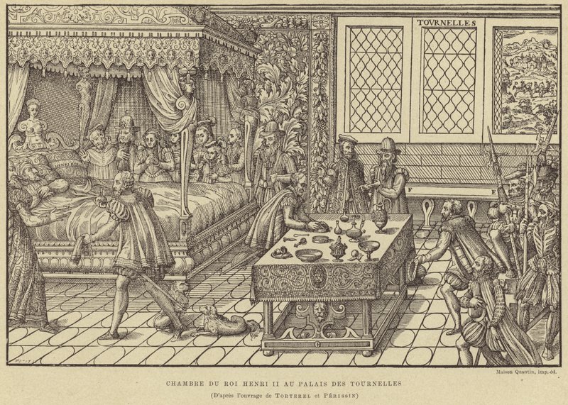 Camera da letto del re Enrico II di Francia, Palais des Tournelles, Parigi, XVI secolo da French School
